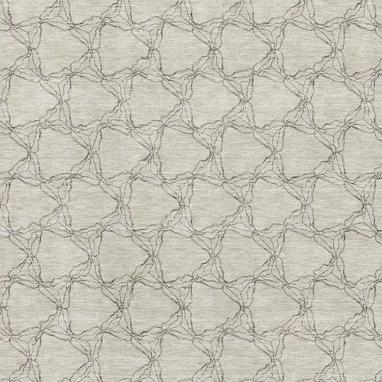 Beige And Brown Geometric Washable Area Rug With UV Protection Photo 2