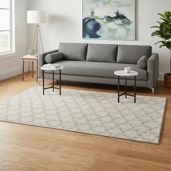 Beige And Brown Geometric Washable Area Rug With UV Protection Photo 2