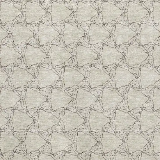 Beige And Brown Geometric Washable Area Rug With UV Protection Photo 2