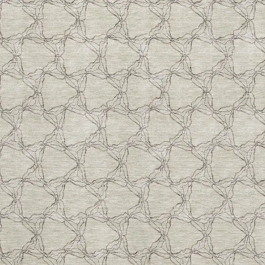 Beige And Brown Geometric Washable Area Rug With UV Protection Photo 2