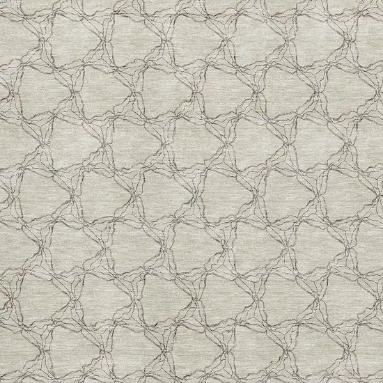 Beige And Brown Geometric Washable Area Rug With UV Protection Photo 2