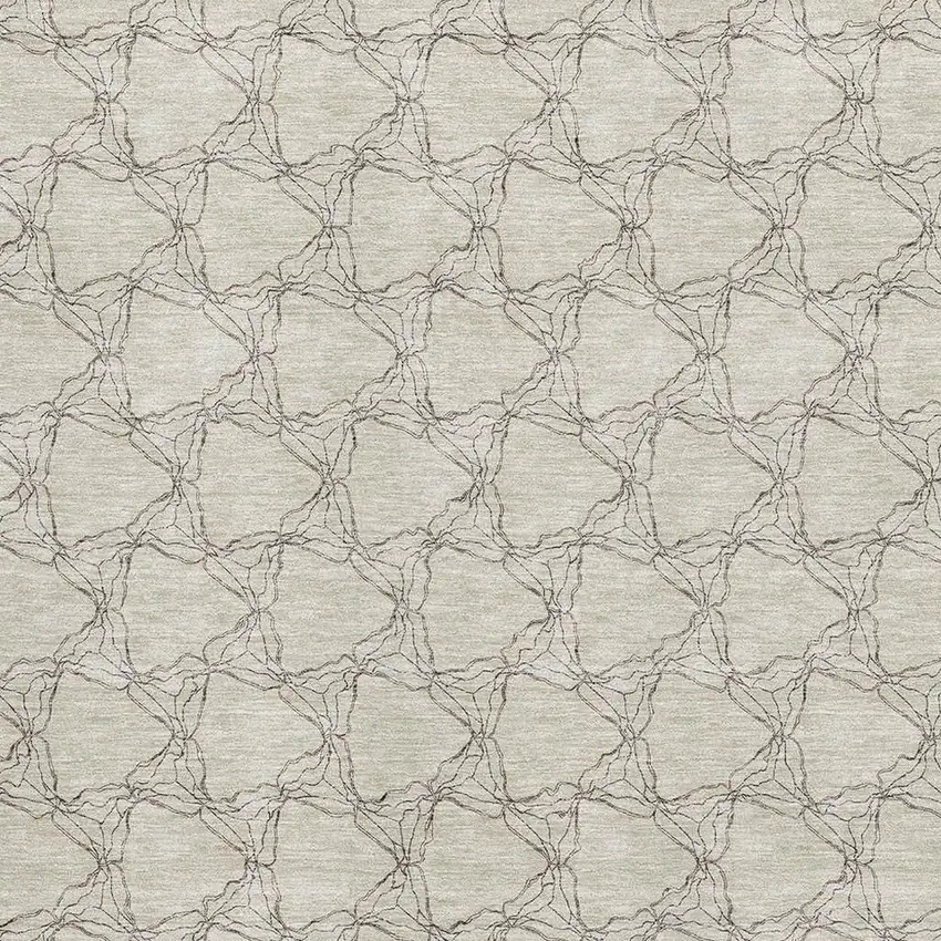 Beige And Brown Geometric Washable Area Rug With UV Protection Photo 2