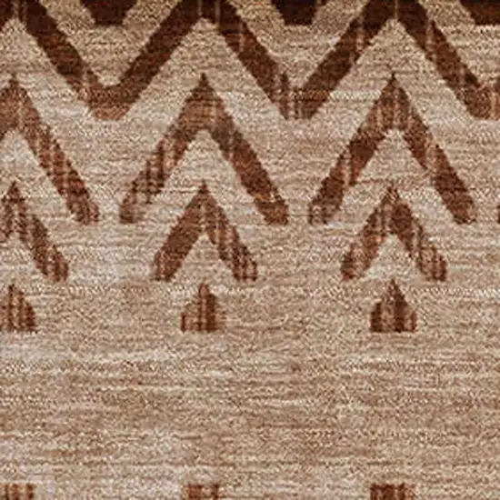 Beige And Brown Geometric Washable Area Rug With UV Protection Photo 3