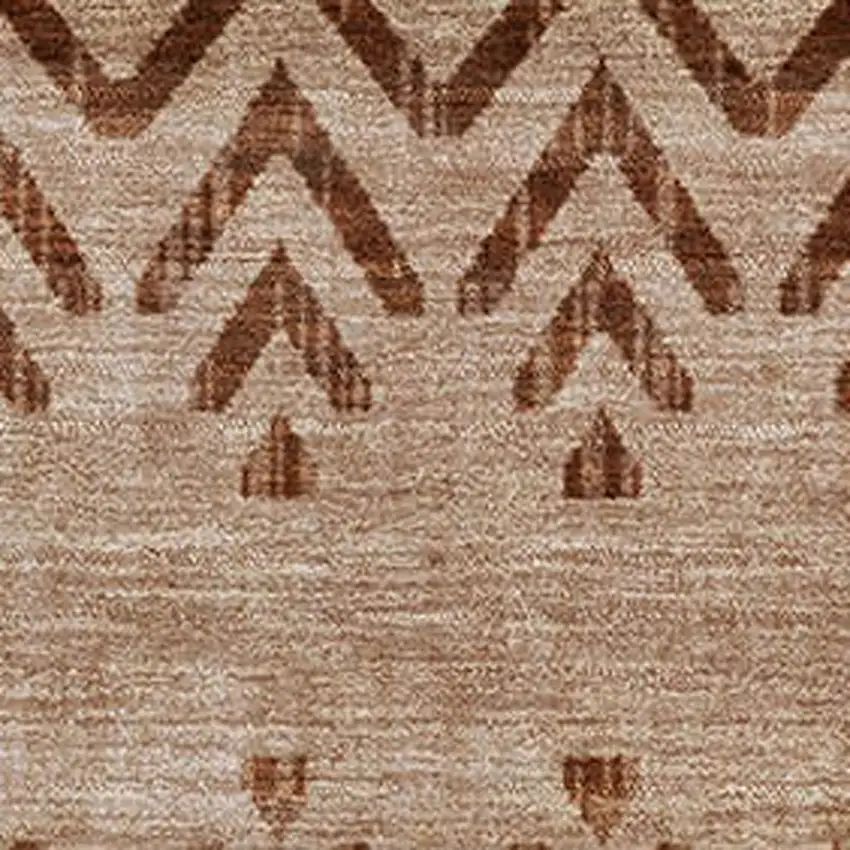 Beige And Brown Geometric Washable Area Rug With UV Protection Photo 3