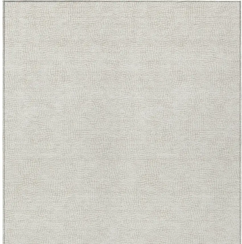 Beige And Brown Geometric Washable Indoor Outdoor Area Rug Photo 6