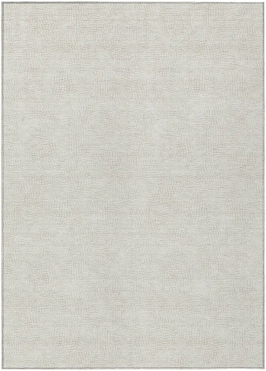 Beige And Brown Geometric Washable Indoor Outdoor Area Rug Photo 2