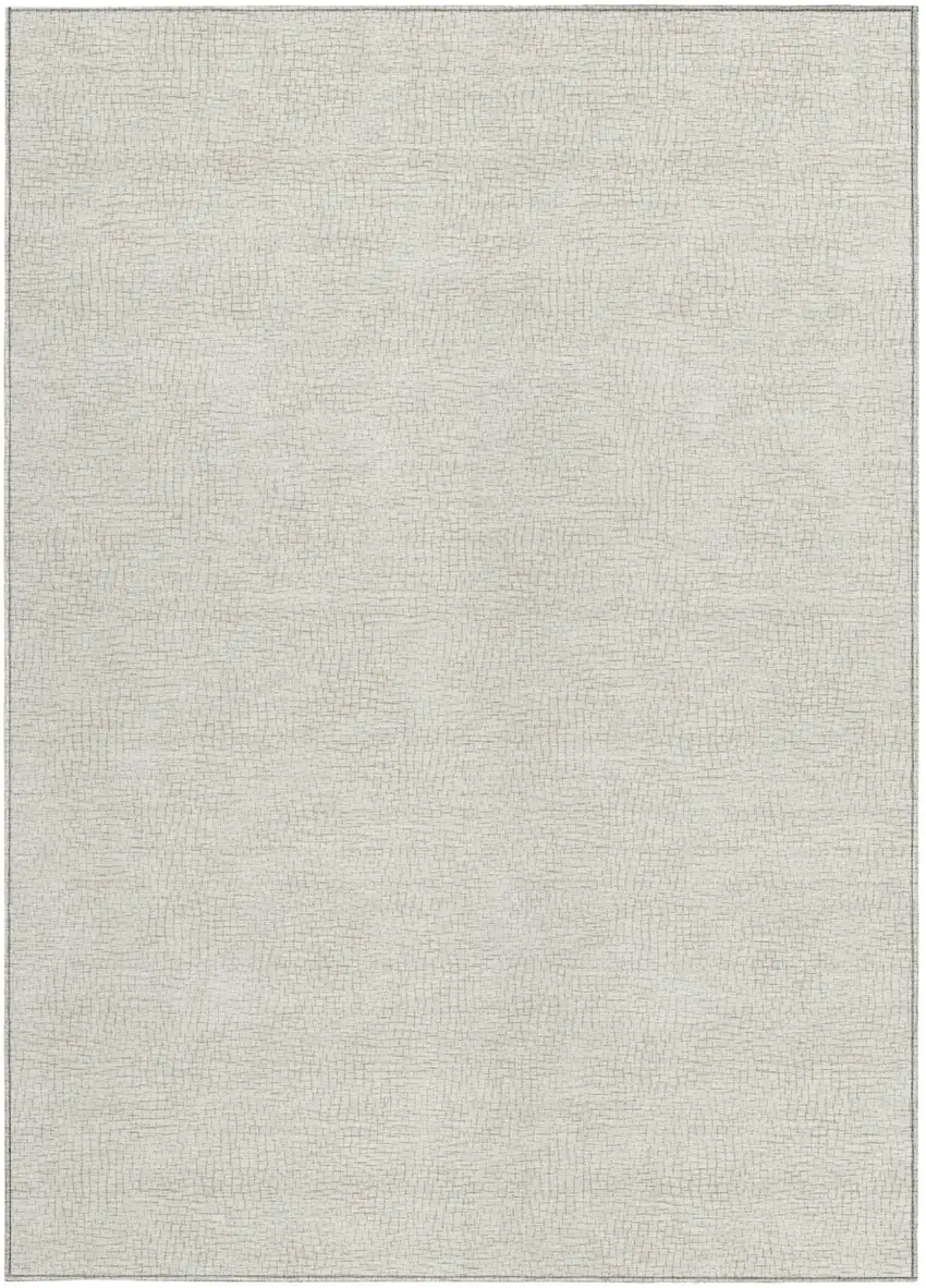 Beige And Brown Geometric Washable Indoor Outdoor Area Rug Photo 6