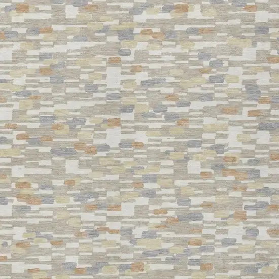 Beige And Brown Geometric Washable Indoor Outdoor Area Rug Photo 3