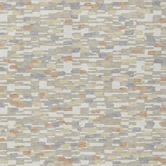 Beige And Brown Geometric Washable Indoor Outdoor Area Rug Photo 2