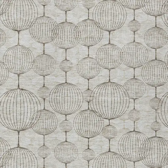Beige And Brown Geometric Washable Indoor Outdoor Area Rug Photo 4