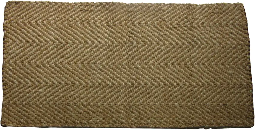 Beige And Brown Jute Chevron Hand Woven Area Rug Photo 2