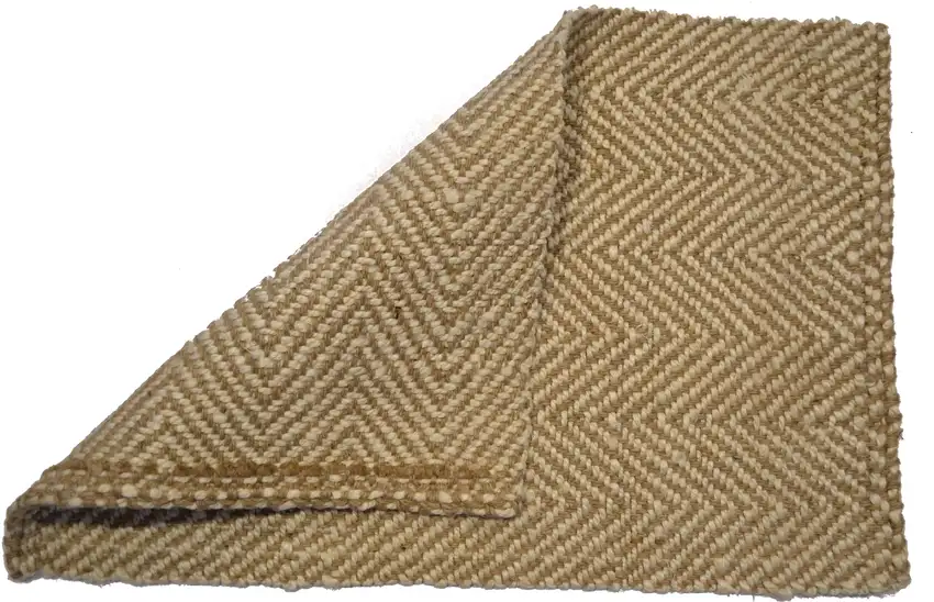 Beige And Brown Jute Chevron Hand Woven Area Rug Photo 5
