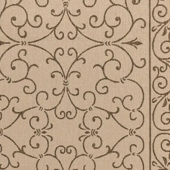 Beige And Brown Medallion Indoor Outdoor Area Rug Photo 2