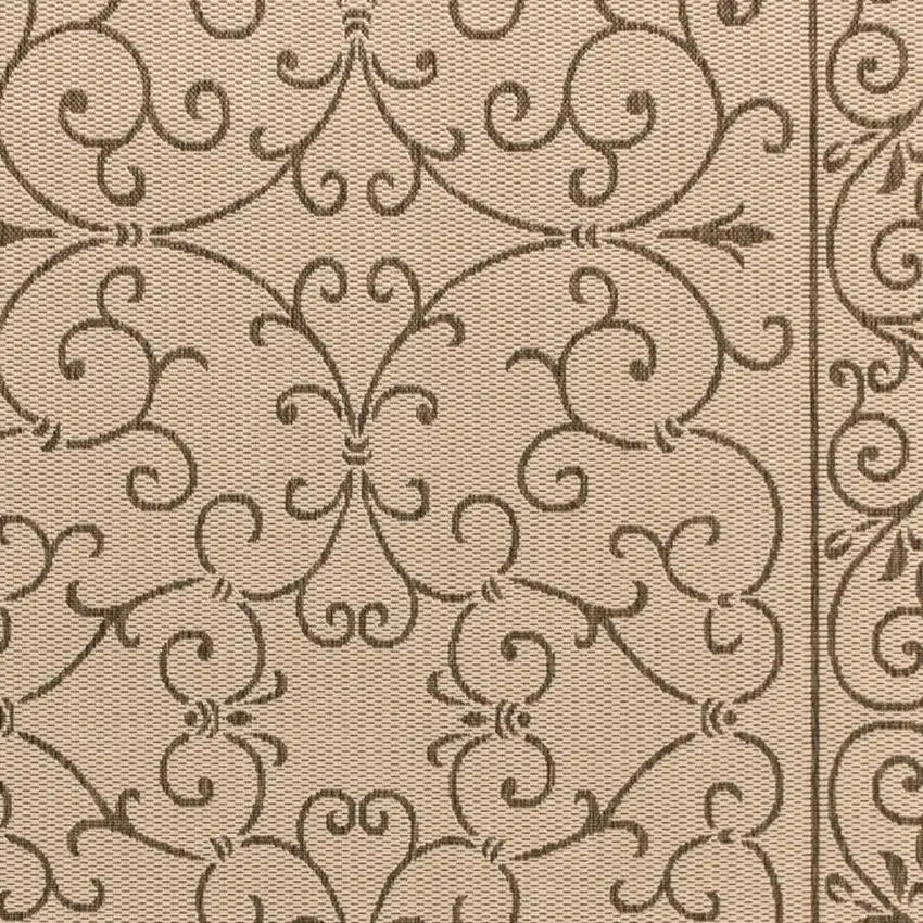 Beige And Brown Medallion Indoor Outdoor Area Rug Photo 2