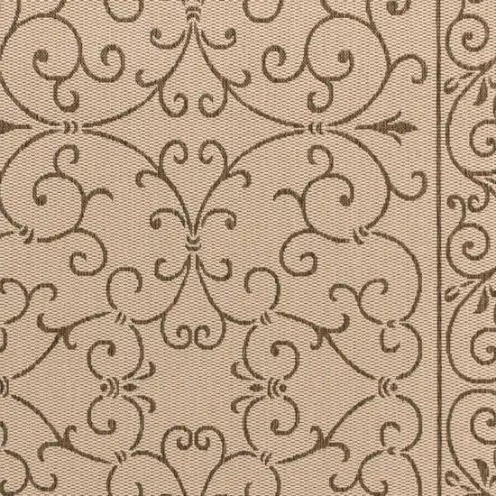 Beige And Brown Medallion Indoor Outdoor Area Rug Photo 2