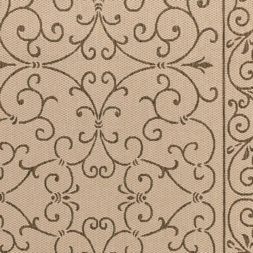 Beige And Brown Medallion Indoor Outdoor Area Rug Photo 2