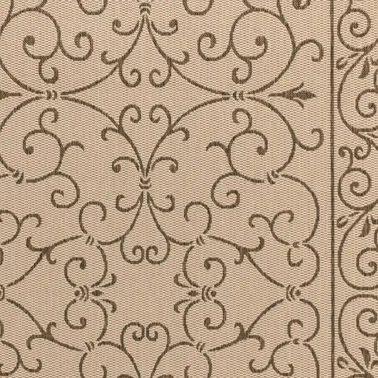 Beige And Brown Medallion Indoor Outdoor Area Rug Photo 2