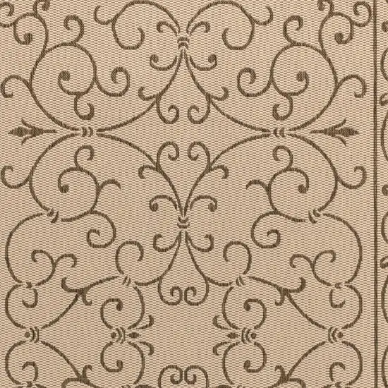Beige And Brown Medallion Indoor Outdoor Area Rug Photo 2