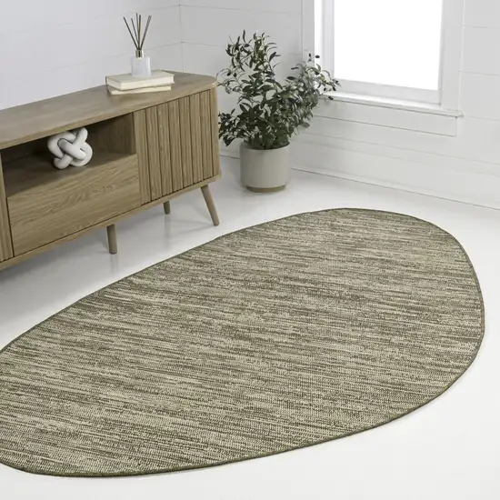 Beige And Brown Medallion Indoor Outdoor Area Rug Photo 6