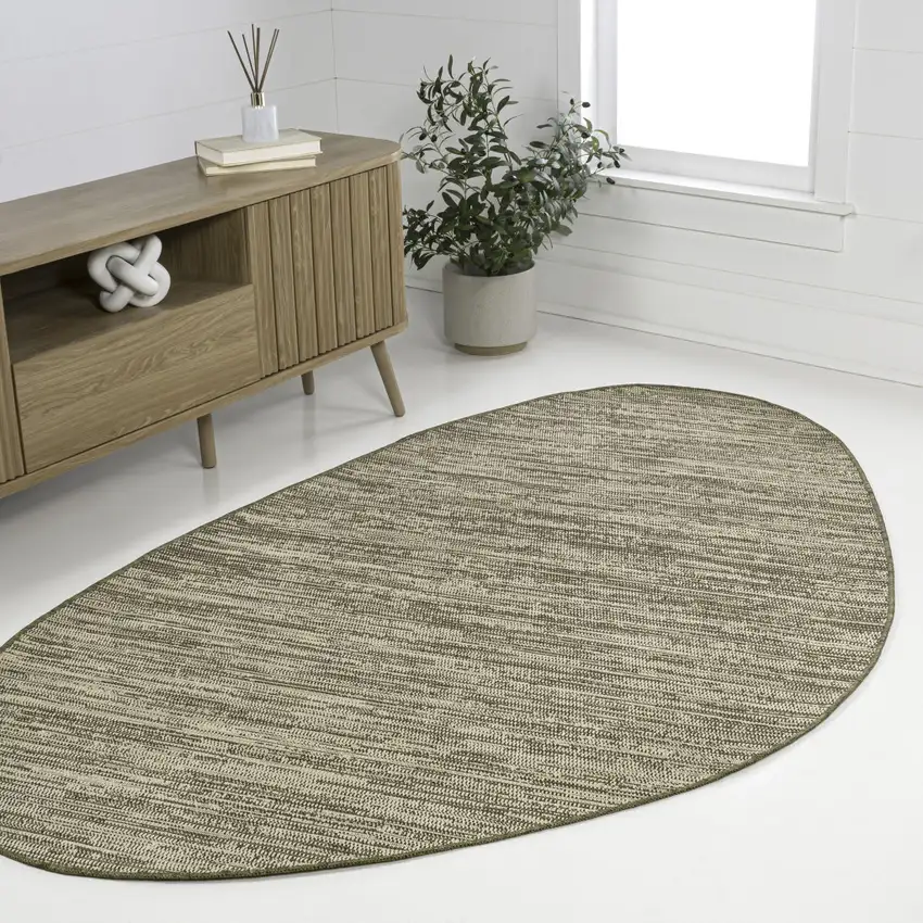 Beige And Brown Medallion Indoor Outdoor Area Rug Photo 6