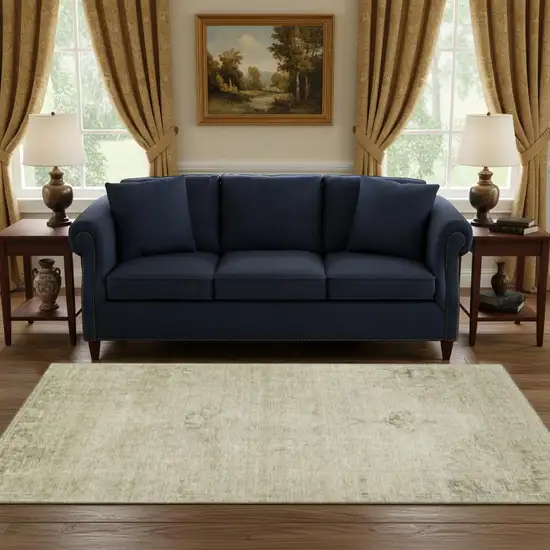 Beige And Brown Oriental Washable Area Rug With UV Protection Photo 1