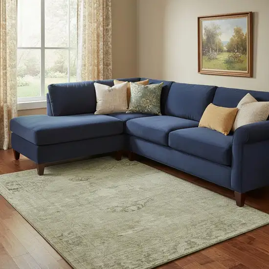 Beige And Brown Oriental Washable Area Rug With UV Protection Photo 1