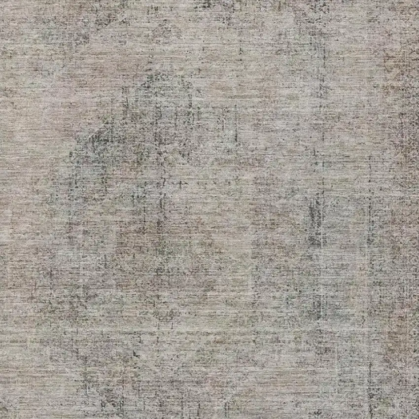 Beige And Brown Oriental Washable Indoor Outdoor Area Rug Photo 3