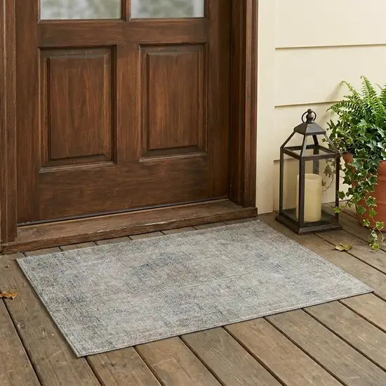 Beige And Brown Oriental Washable Indoor Outdoor Area Rug Photo 1