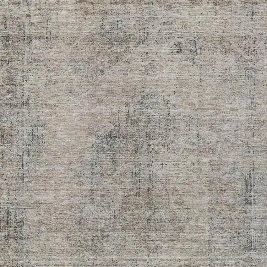 Beige And Brown Oriental Washable Indoor Outdoor Area Rug Photo 3