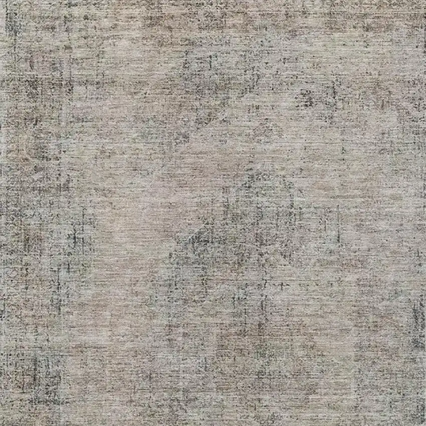 Beige And Brown Oriental Washable Indoor Outdoor Area Rug Photo 3