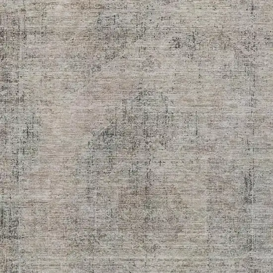 Beige And Brown Oriental Washable Indoor Outdoor Area Rug Photo 3