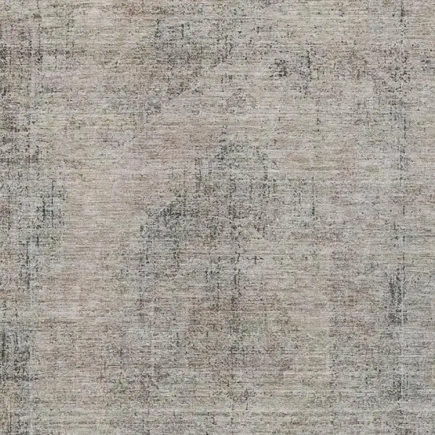 Beige And Brown Oriental Washable Indoor Outdoor Area Rug Photo 3