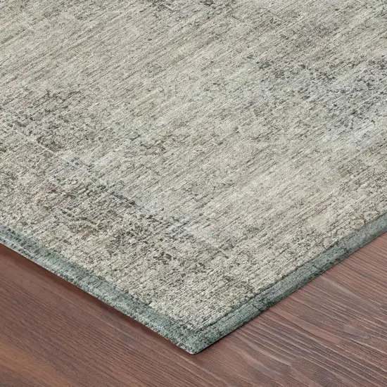 Beige And Brown Oriental Washable Indoor Outdoor Area Rug Photo 5
