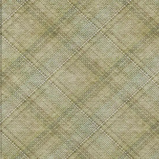 Beige And Brown Plaid Washable Indoor Outdoor Area Rug Photo 5