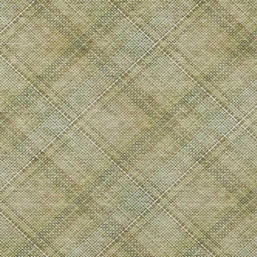 Beige And Brown Plaid Washable Indoor Outdoor Area Rug Photo 8