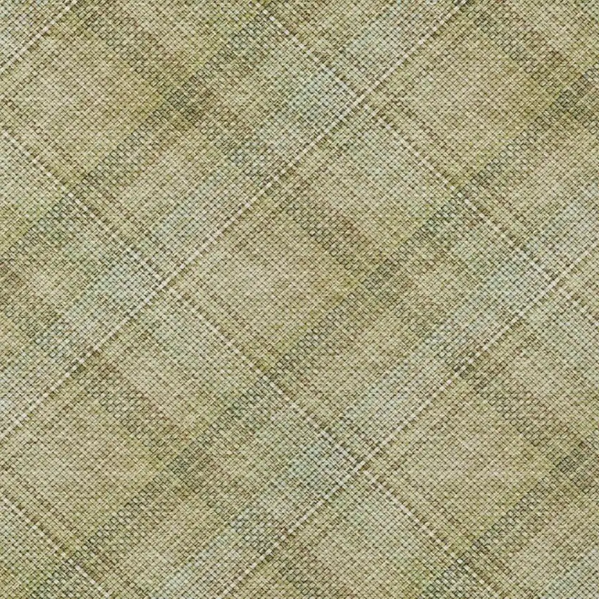 Beige And Brown Plaid Washable Indoor Outdoor Area Rug Photo 7