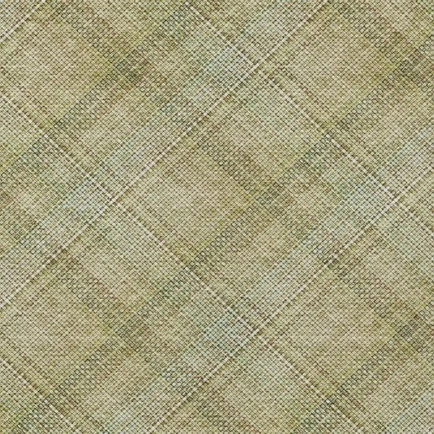 Beige And Brown Plaid Washable Indoor Outdoor Area Rug Photo 5