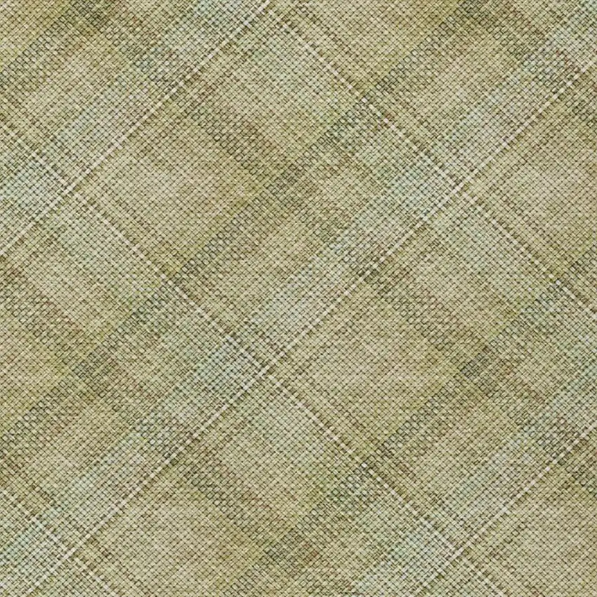 Beige And Brown Plaid Washable Indoor Outdoor Area Rug Photo 6