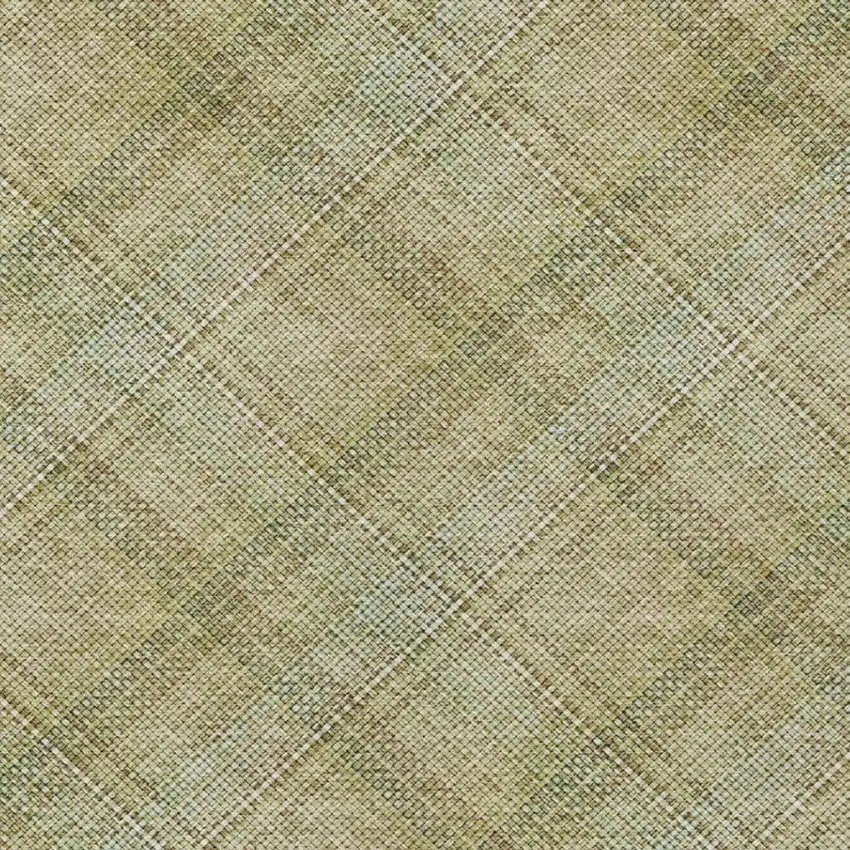 Beige And Brown Plaid Washable Indoor Outdoor Area Rug Photo 2