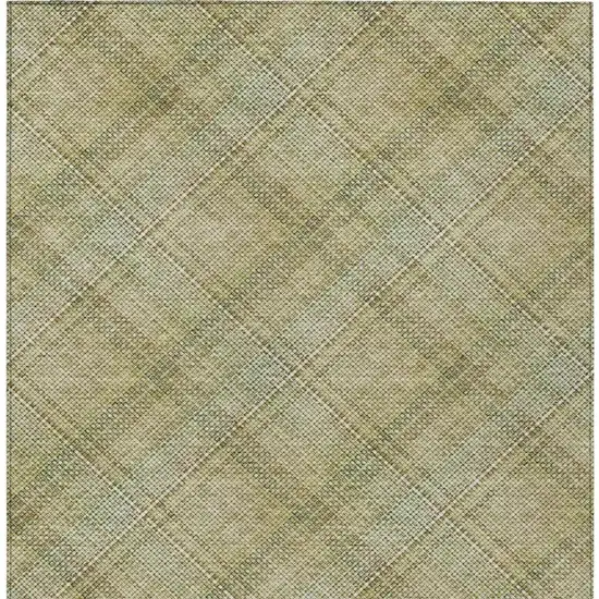 Beige And Brown Plaid Washable Indoor Outdoor Area Rug Photo 7