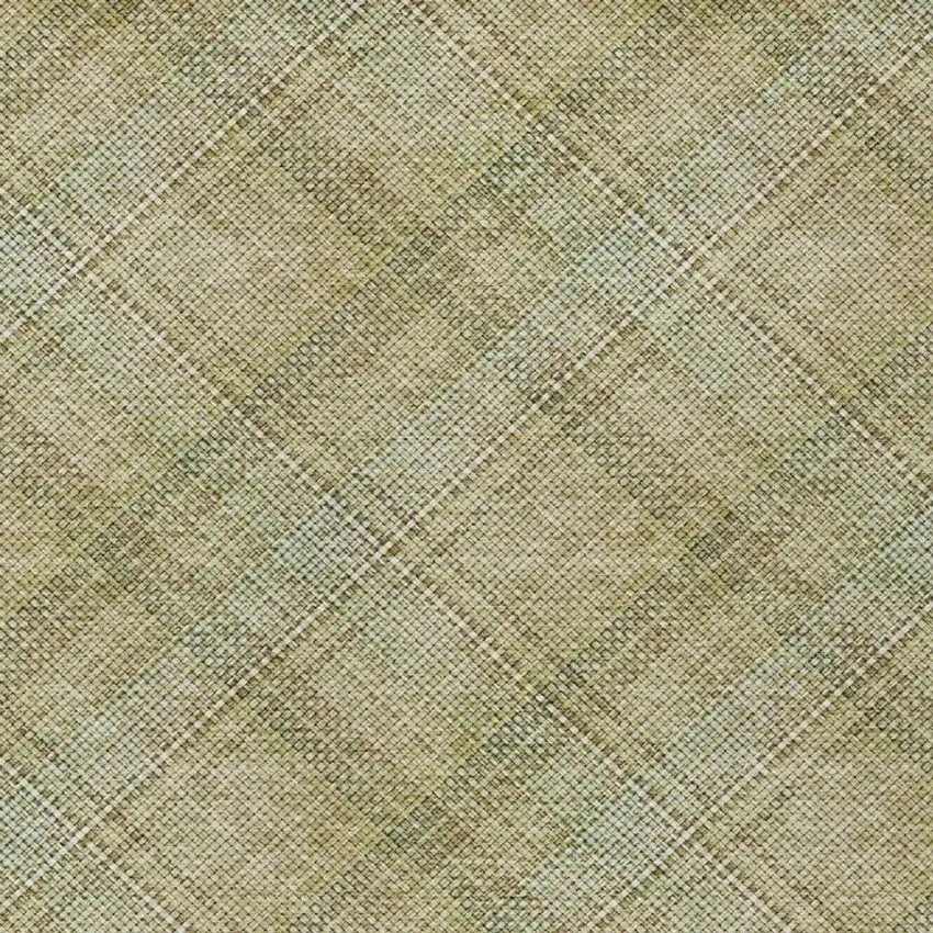 Beige And Brown Plaid Washable Indoor Outdoor Area Rug Photo 4