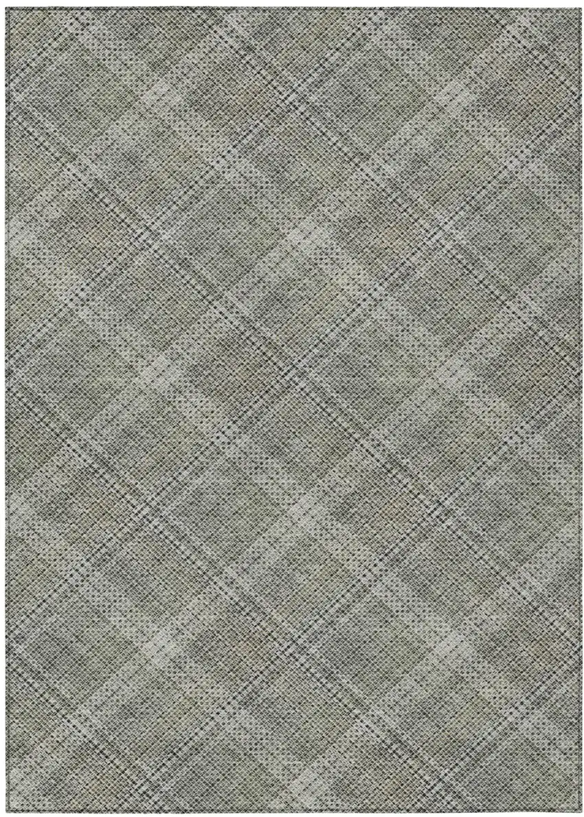 Beige And Brown Plaid Washable Indoor Outdoor Area Rug Photo 1