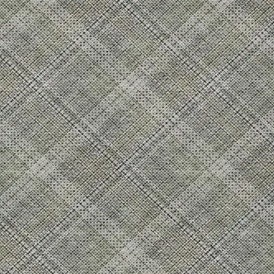 Beige And Brown Plaid Washable Indoor Outdoor Area Rug Photo 4