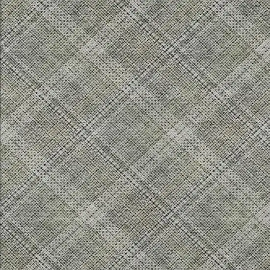 Beige And Brown Plaid Washable Indoor Outdoor Area Rug Photo 2