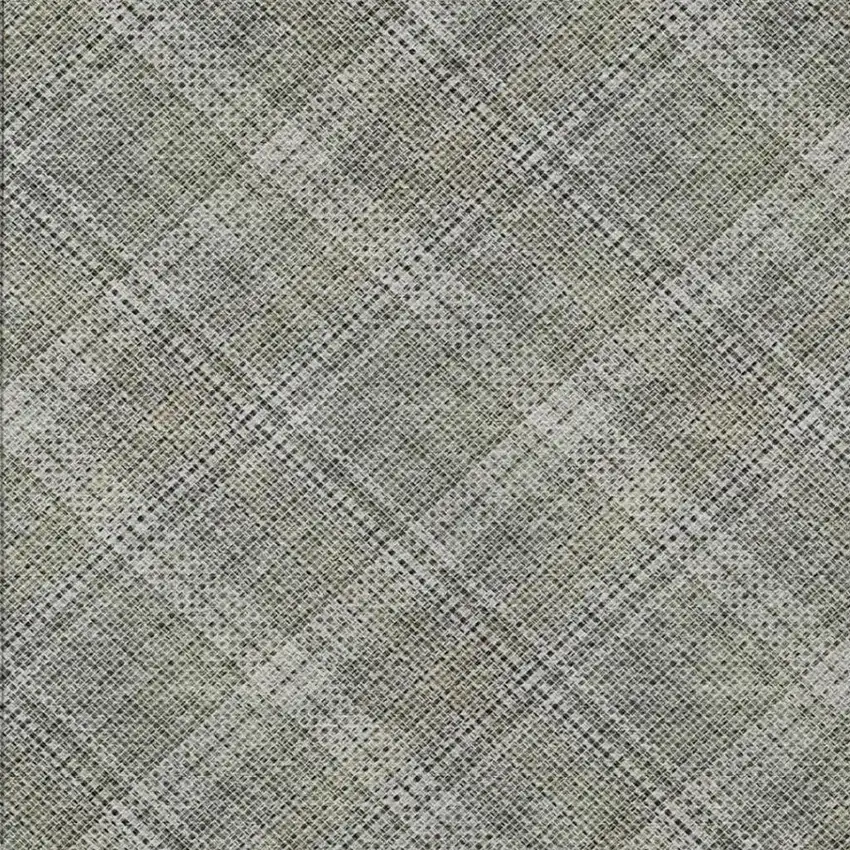 Beige And Brown Plaid Washable Indoor Outdoor Area Rug Photo 2
