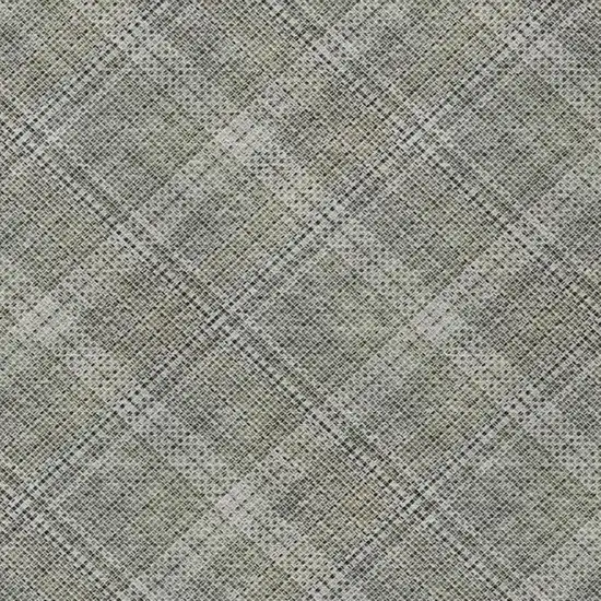 Beige And Brown Plaid Washable Indoor Outdoor Area Rug Photo 1