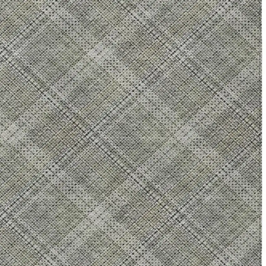 Beige And Brown Plaid Washable Indoor Outdoor Area Rug Photo 9