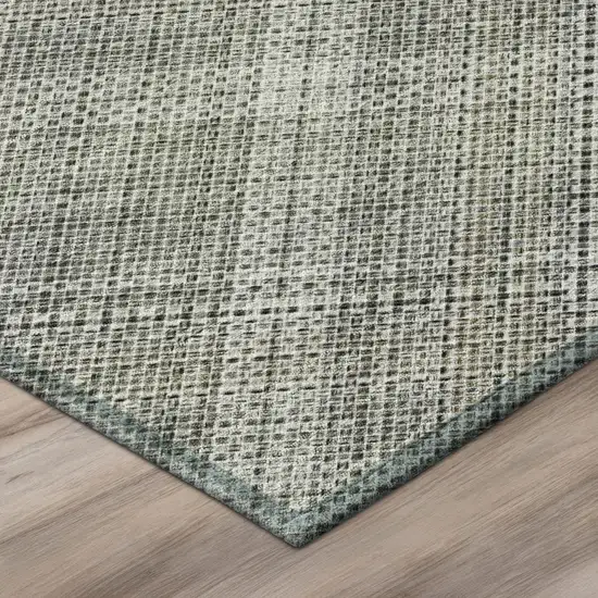 Beige And Brown Plaid Washable Indoor Outdoor Area Rug Photo 8