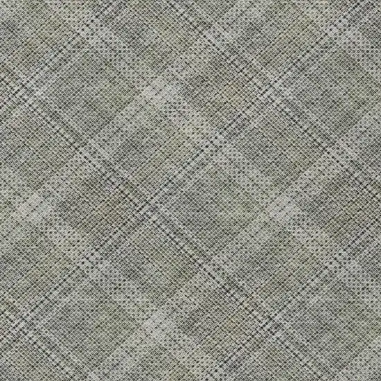 Beige And Brown Plaid Washable Indoor Outdoor Area Rug Photo 5