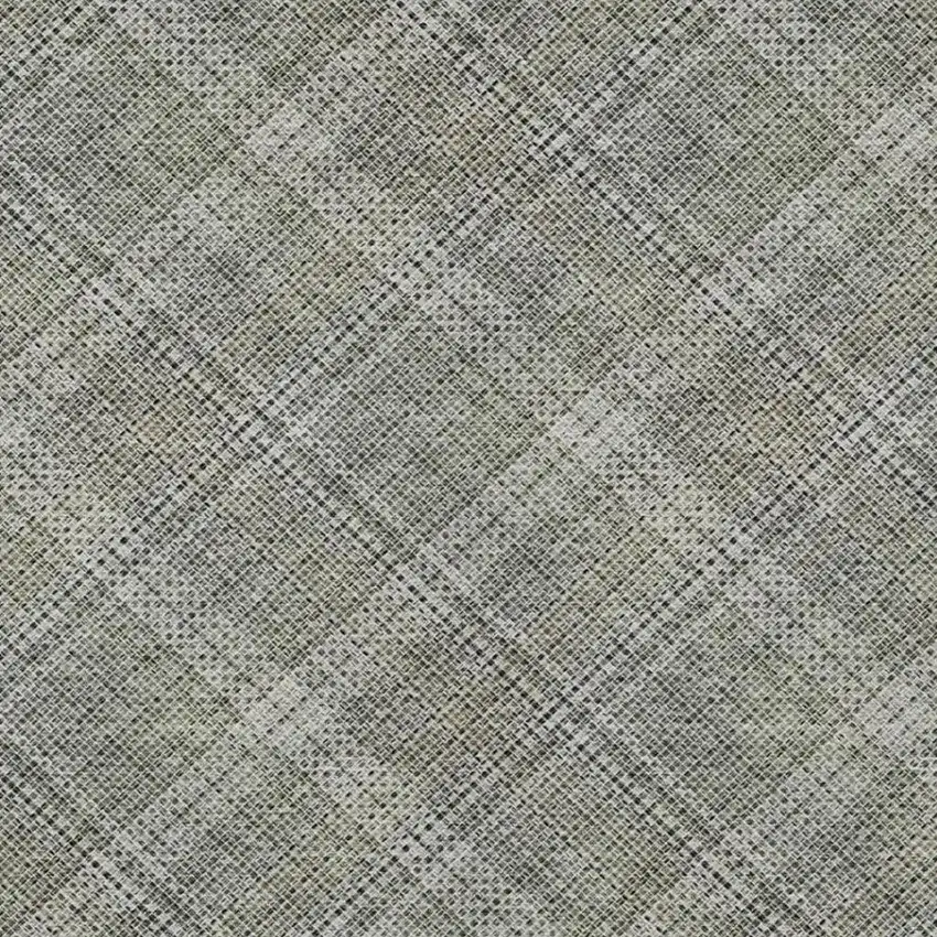 Beige And Brown Plaid Washable Indoor Outdoor Area Rug Photo 1